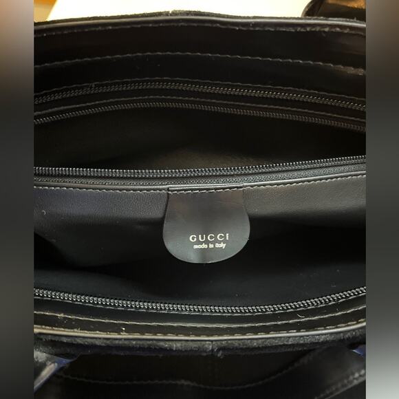 Gucci Tom Ford Vintage Made In Italy Black Suede Tote Bag Rago Bros Restored - Picture 2 of 13